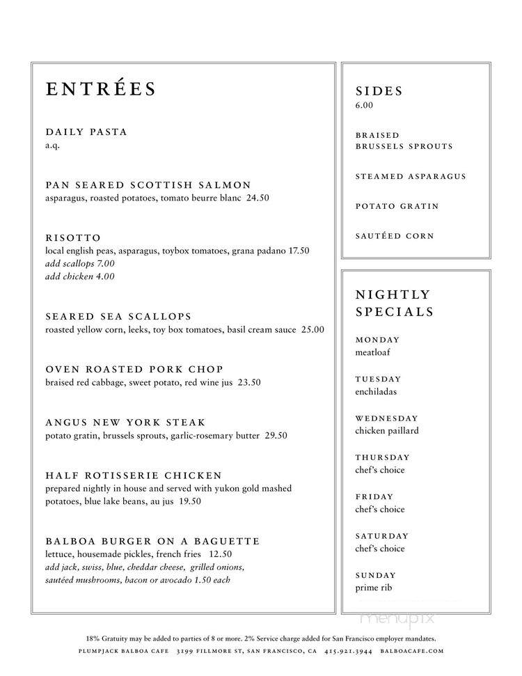 Balboa Cafe - Mill Valley - Mill Valley, CA menu_pic