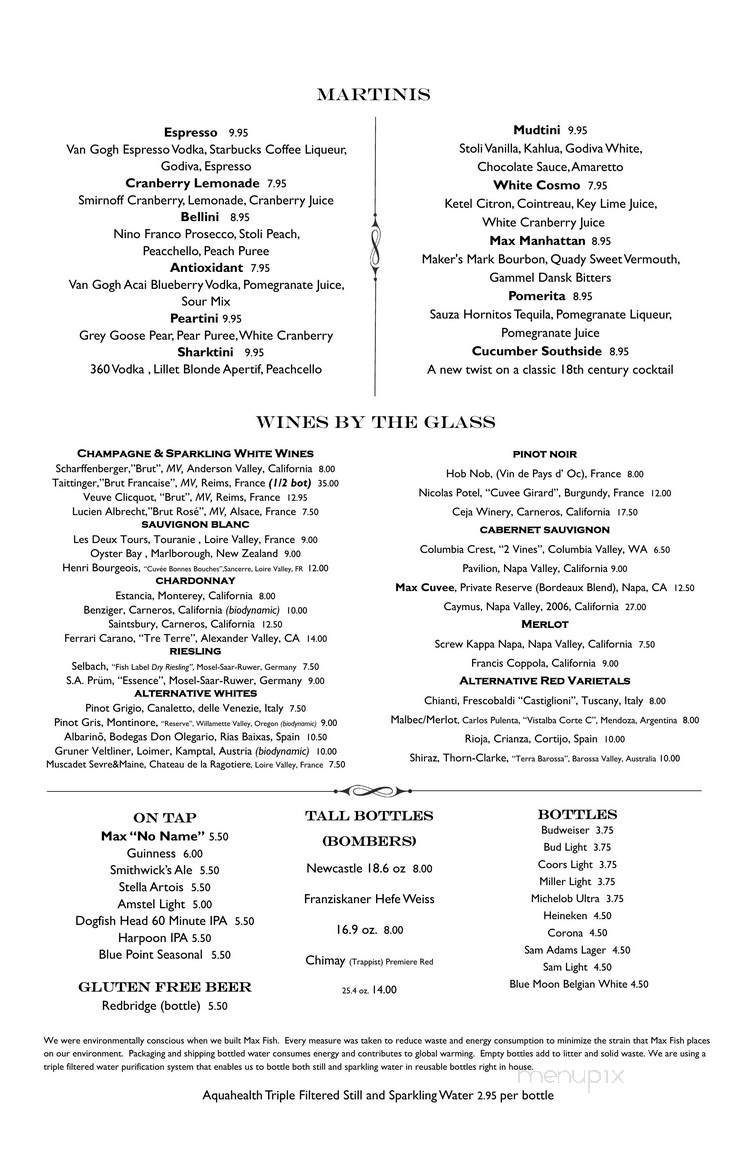 Max Fish - Glastonbury, CT menu_pic