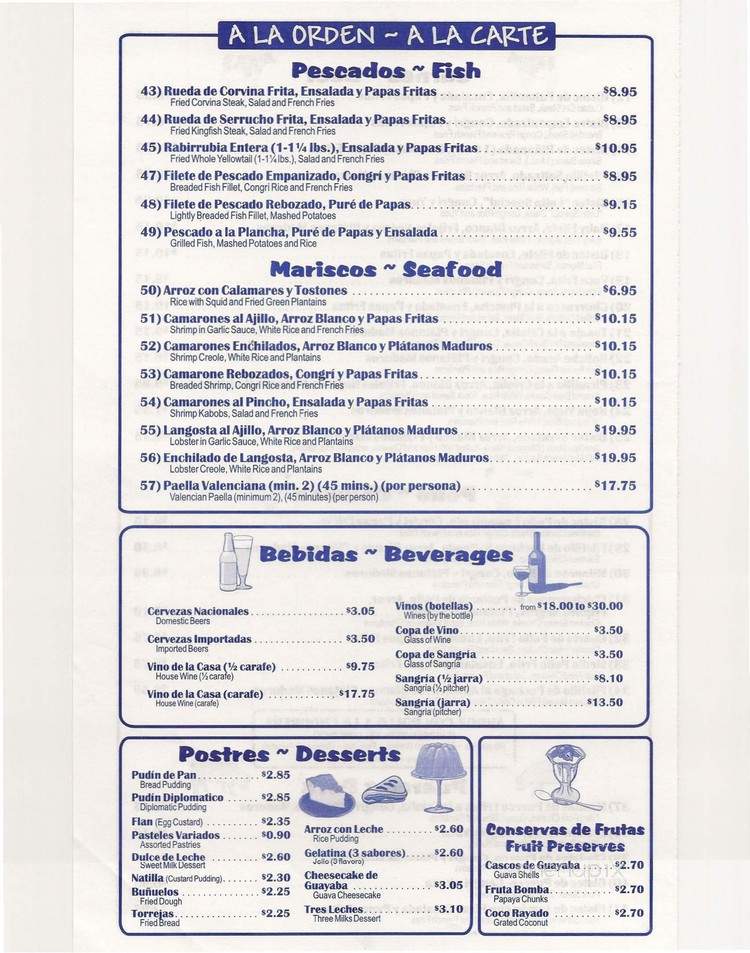 Luis Galindo Latin American Cafeteria - West Miami, Fl menu_pic