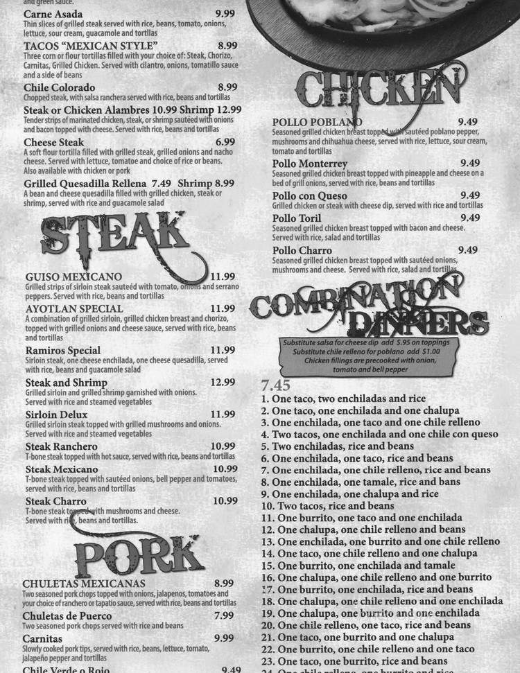 El Toril Mexican Restaurant - Kimball, TN menu_pic