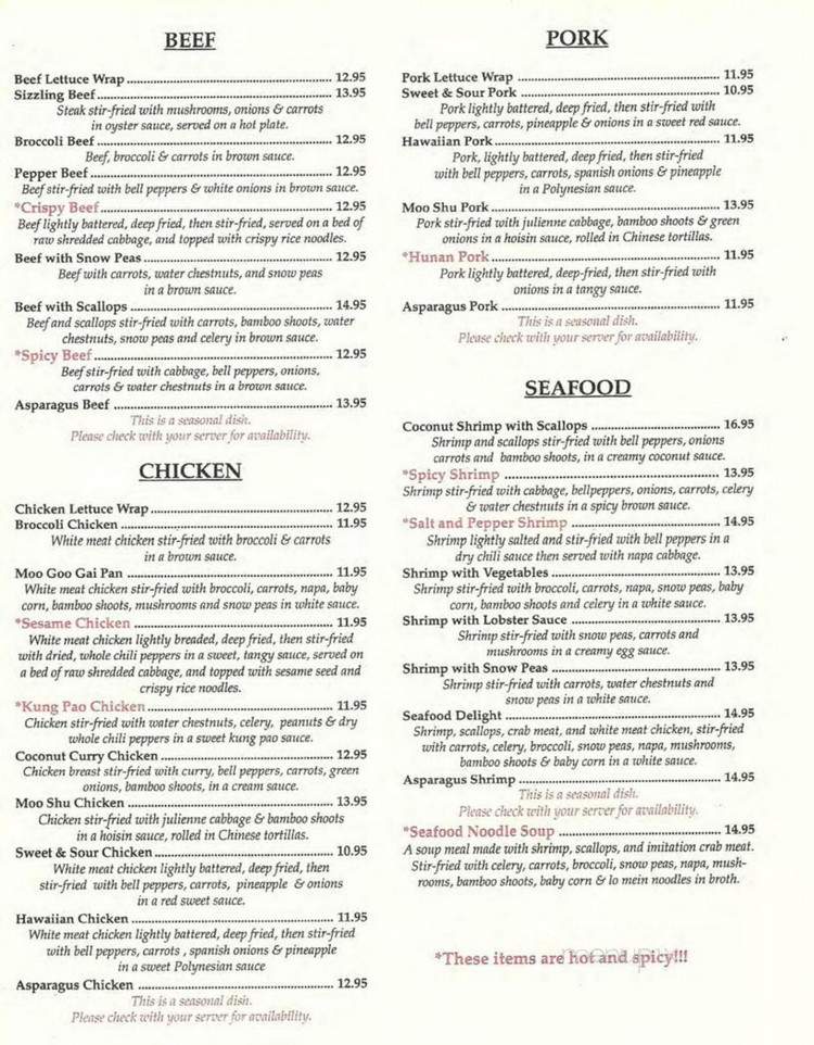 Benson's Steak and Sushi - Warner Robins, GA menu_pic