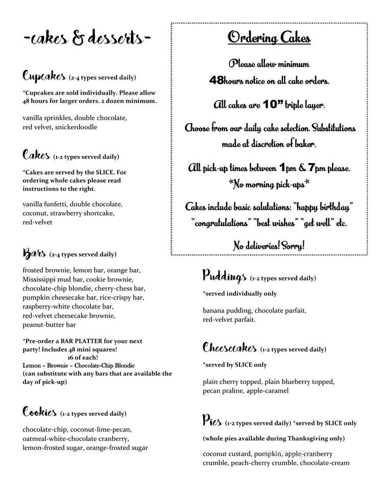 Donna Bell's Bake Shop - New York, NY menu_pic