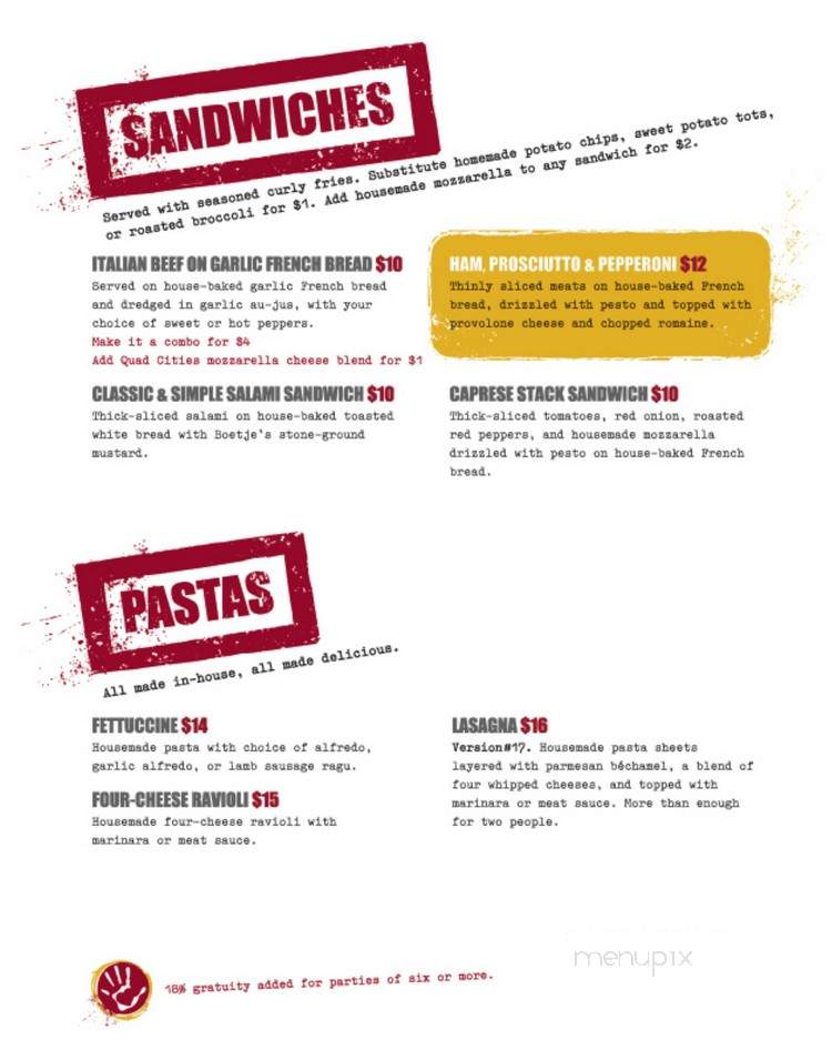 Roots Handmade Pizza - Chicago, IL menu_pic