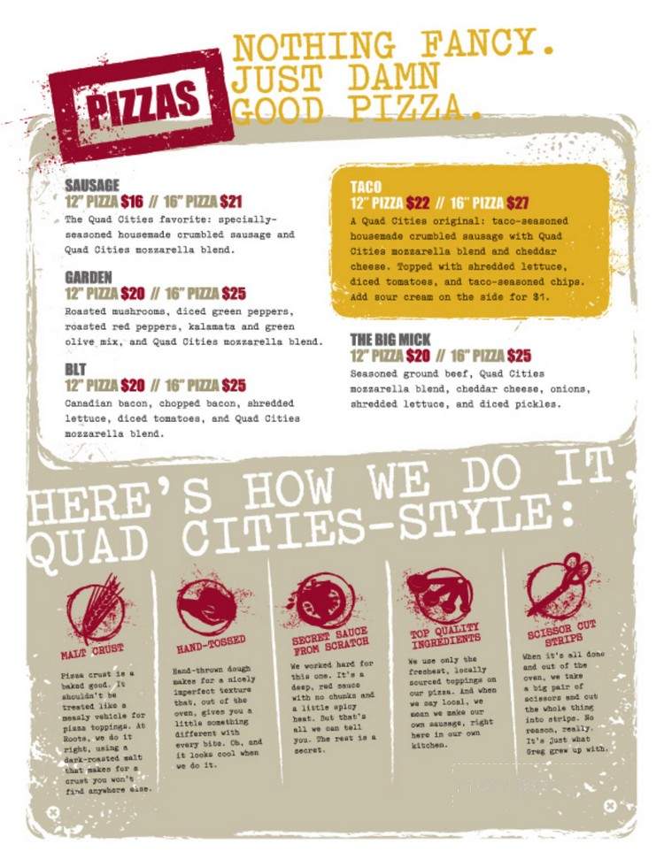 Roots Handmade Pizza - Chicago, IL menu_pic