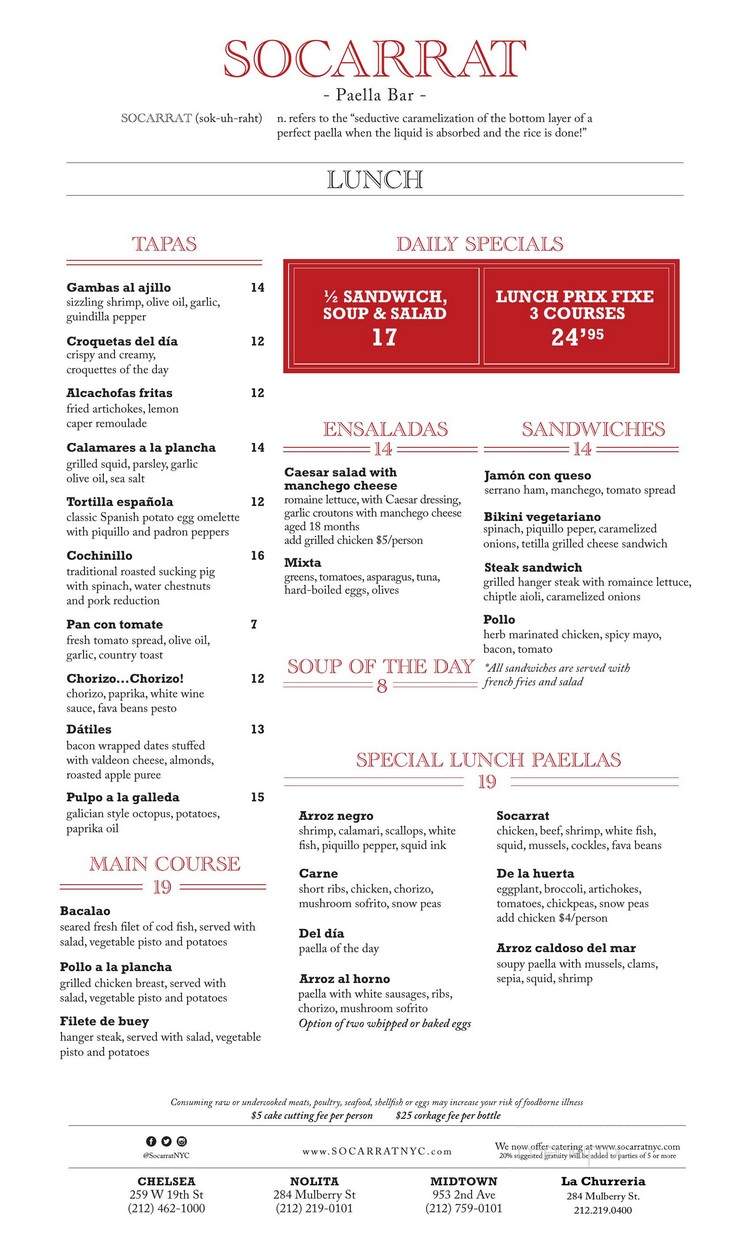 Socarrat Nolita - New York, NY menu_pic