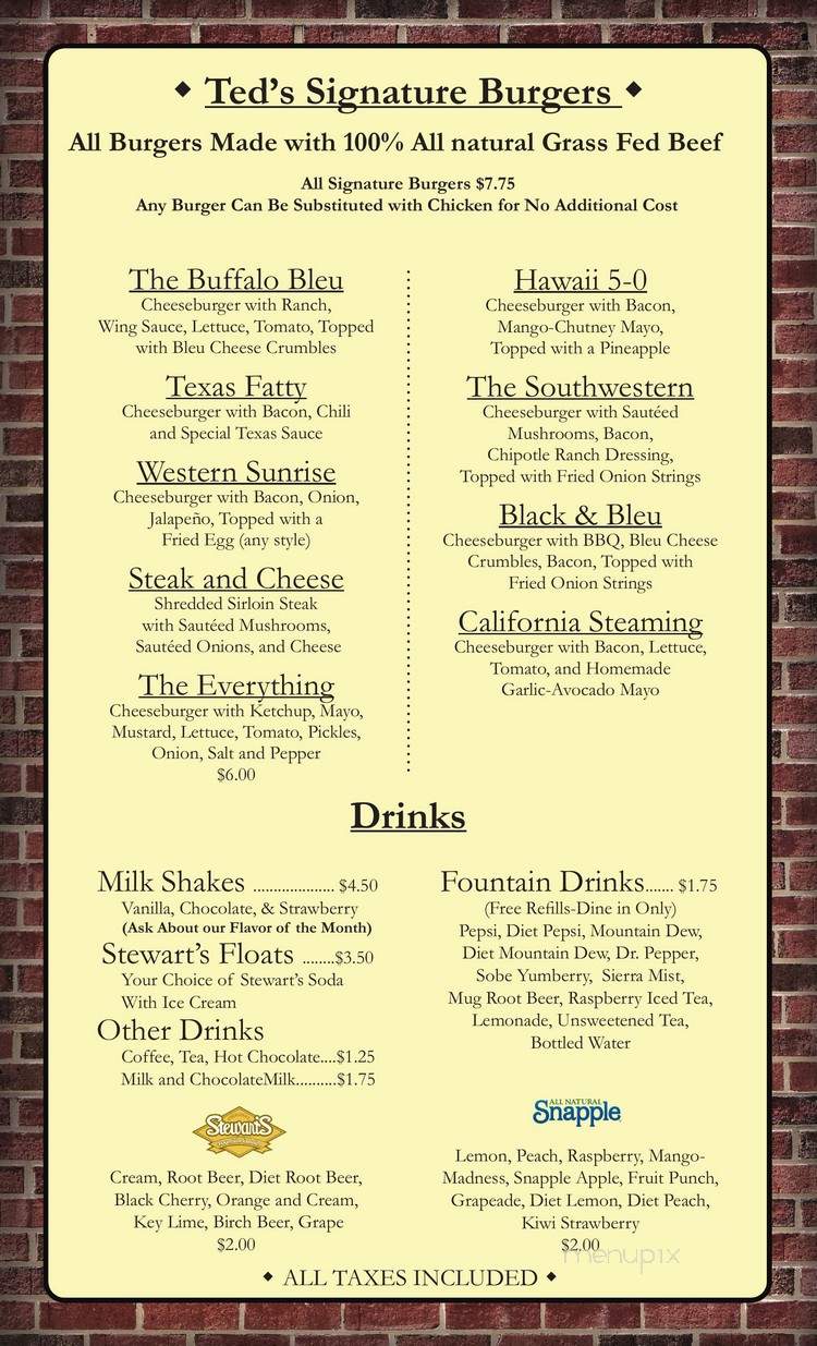 Ted's Restaurant - Cromwell, CT menu_pic