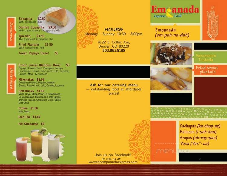 Empanada Express Grill - Denver, CO menu_pic