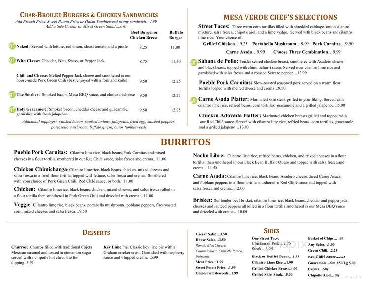 Meso Verde - Denver, CO menu_pic