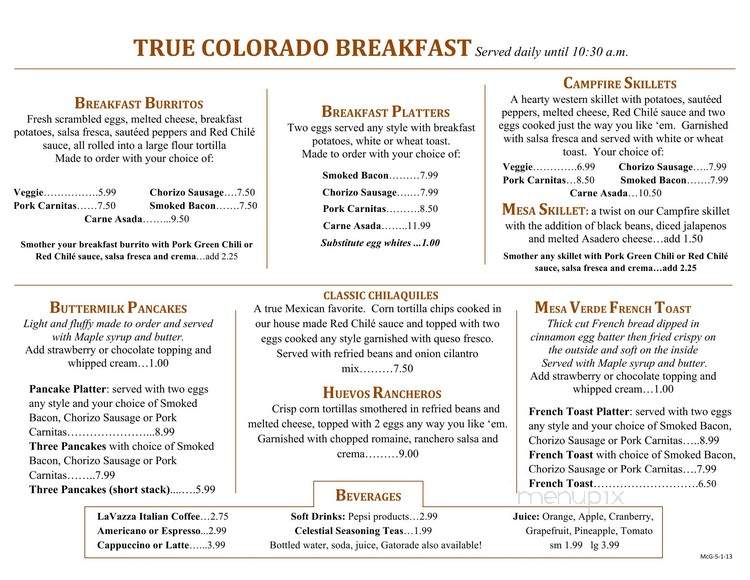 Meso Verde - Denver, CO menu_pic