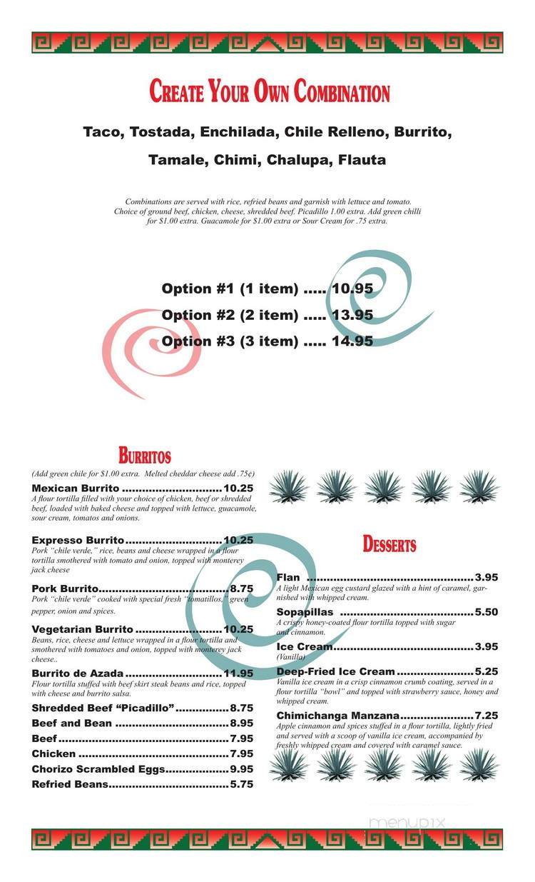 El Mex-Kal Family Mexican Restaurant - Estes Park, CO menu_pic
