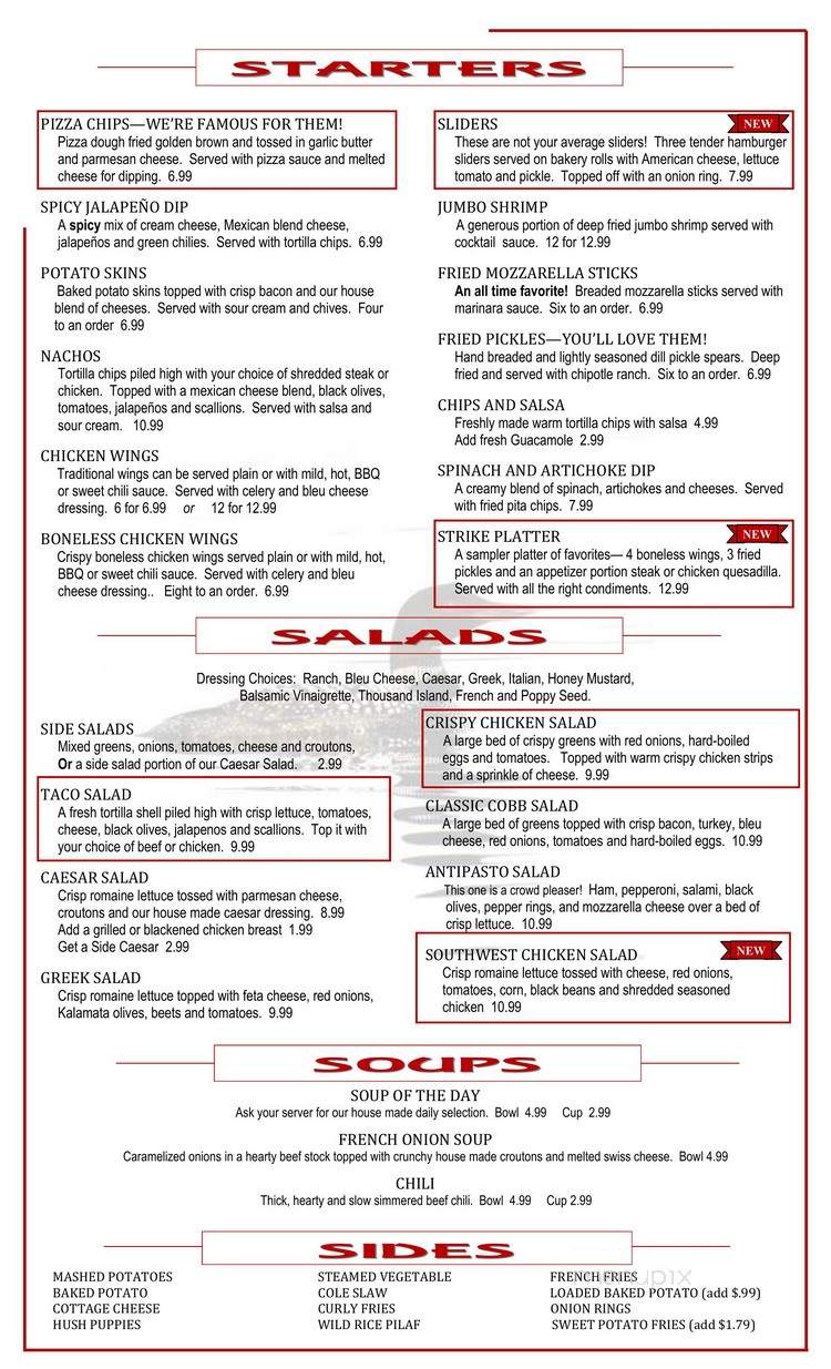 Northern Lights Recreation - Harbor Springs, MI menu_pic