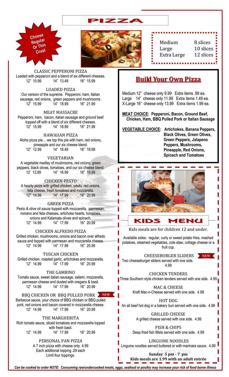 Northern Lights Recreation - Harbor Springs, MI menu_pic
