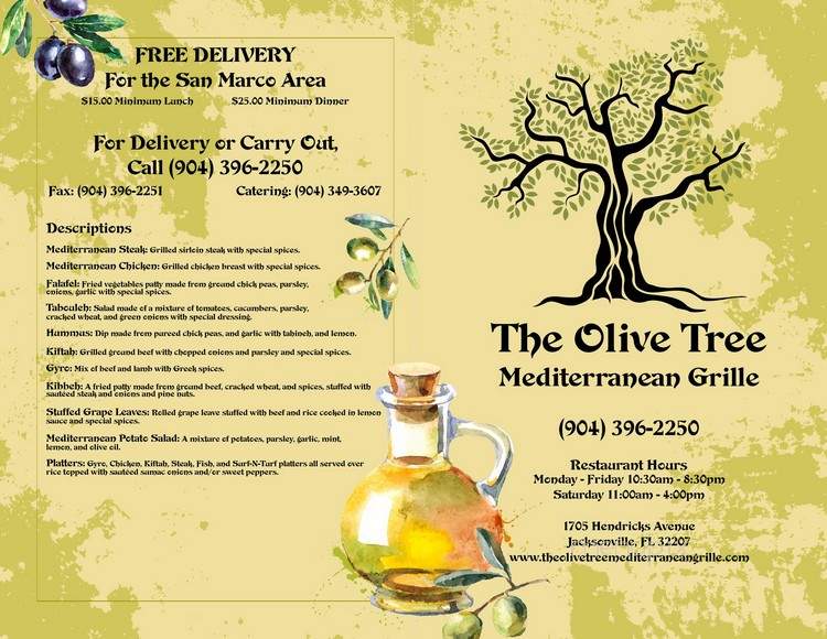 The Olive Tree Mediterranean Grill - Jacksonville, FL menu_pic