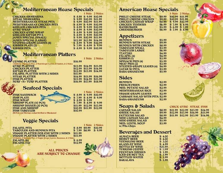 The Olive Tree Mediterranean Grill - Jacksonville, FL menu_pic