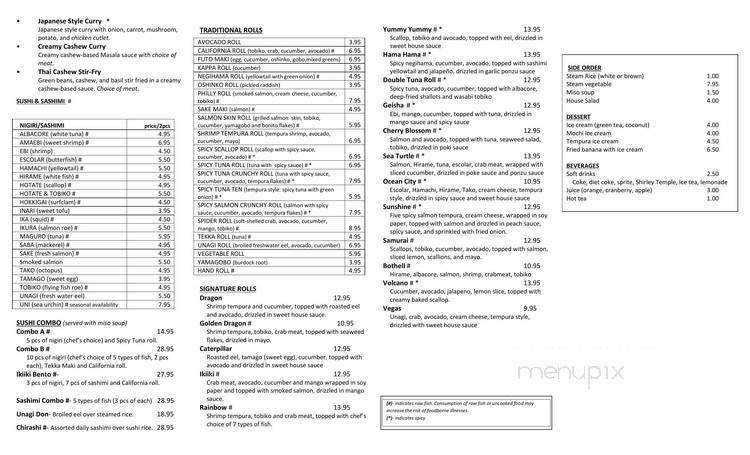 Ikiiki - Kenmore, WA menu_pic