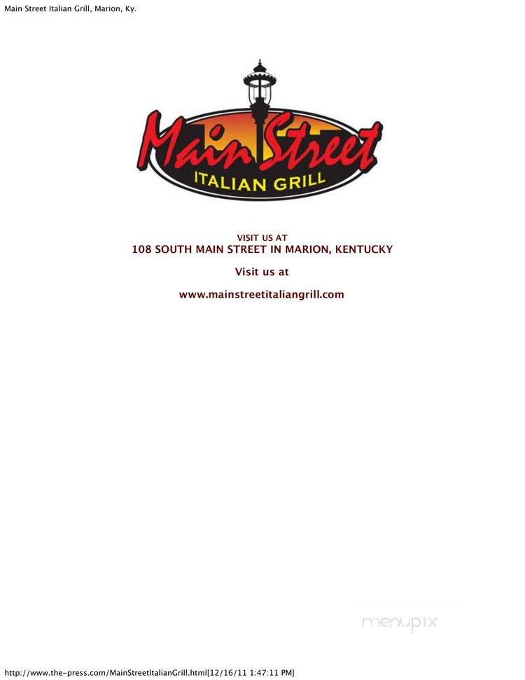 Main St Italian Grill - Marion, KY menu_pic