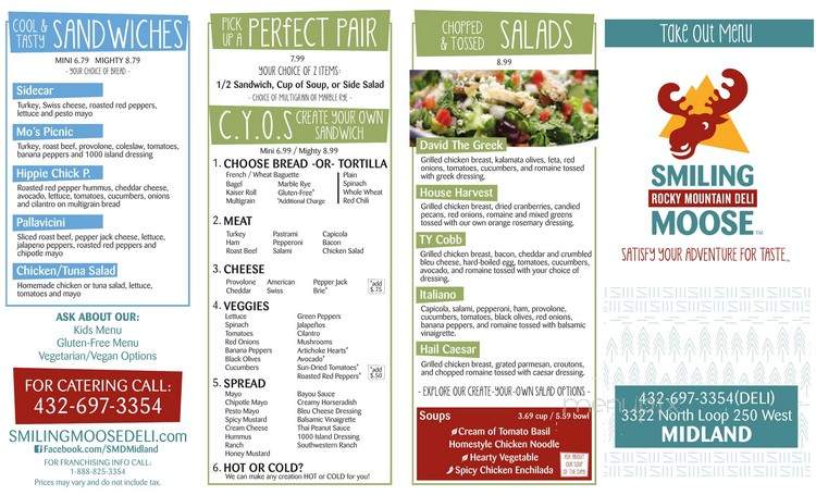 Smiling Moose Deli - Midland, TX menu_pic