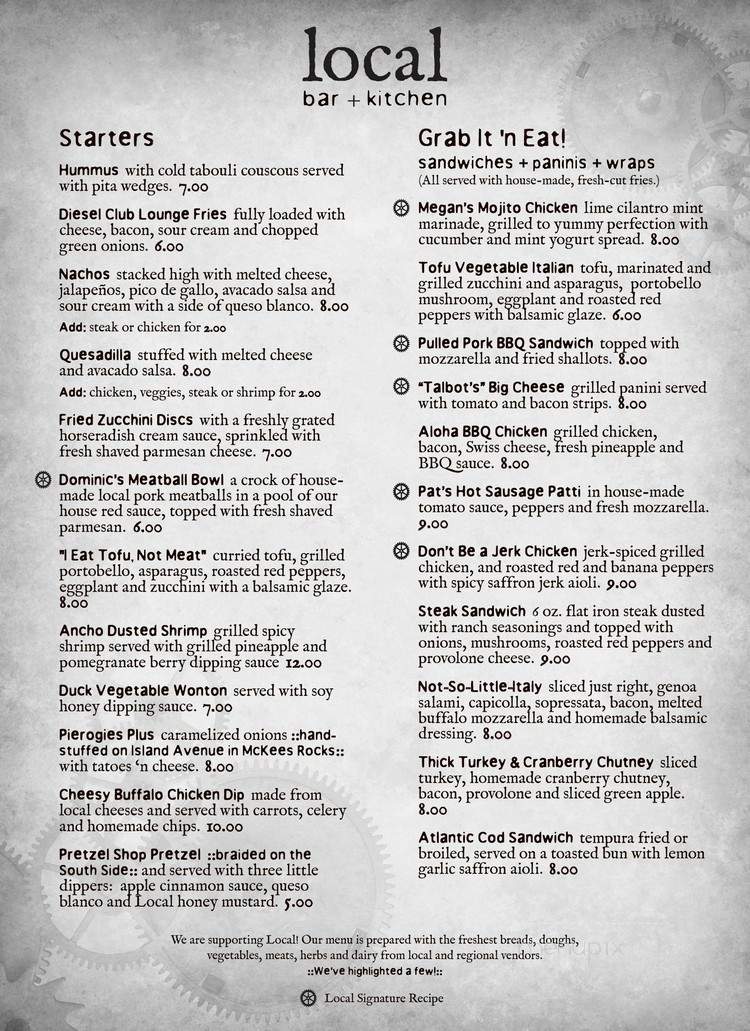 Local Bar and Kitchen - Pittsburgh, PA menu_pic