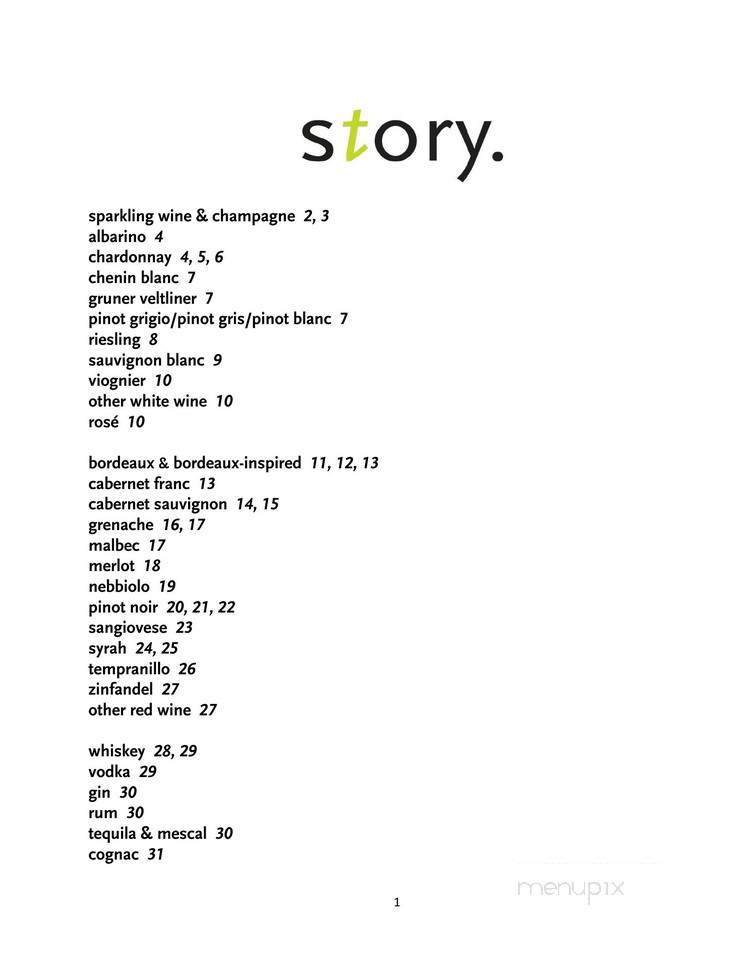 Story - Prairie Village, KS menu_pic