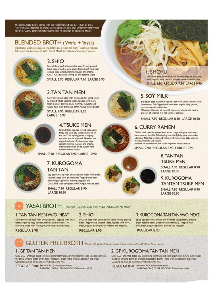 Shoki 2 - Sacramento, CA menu_pic
