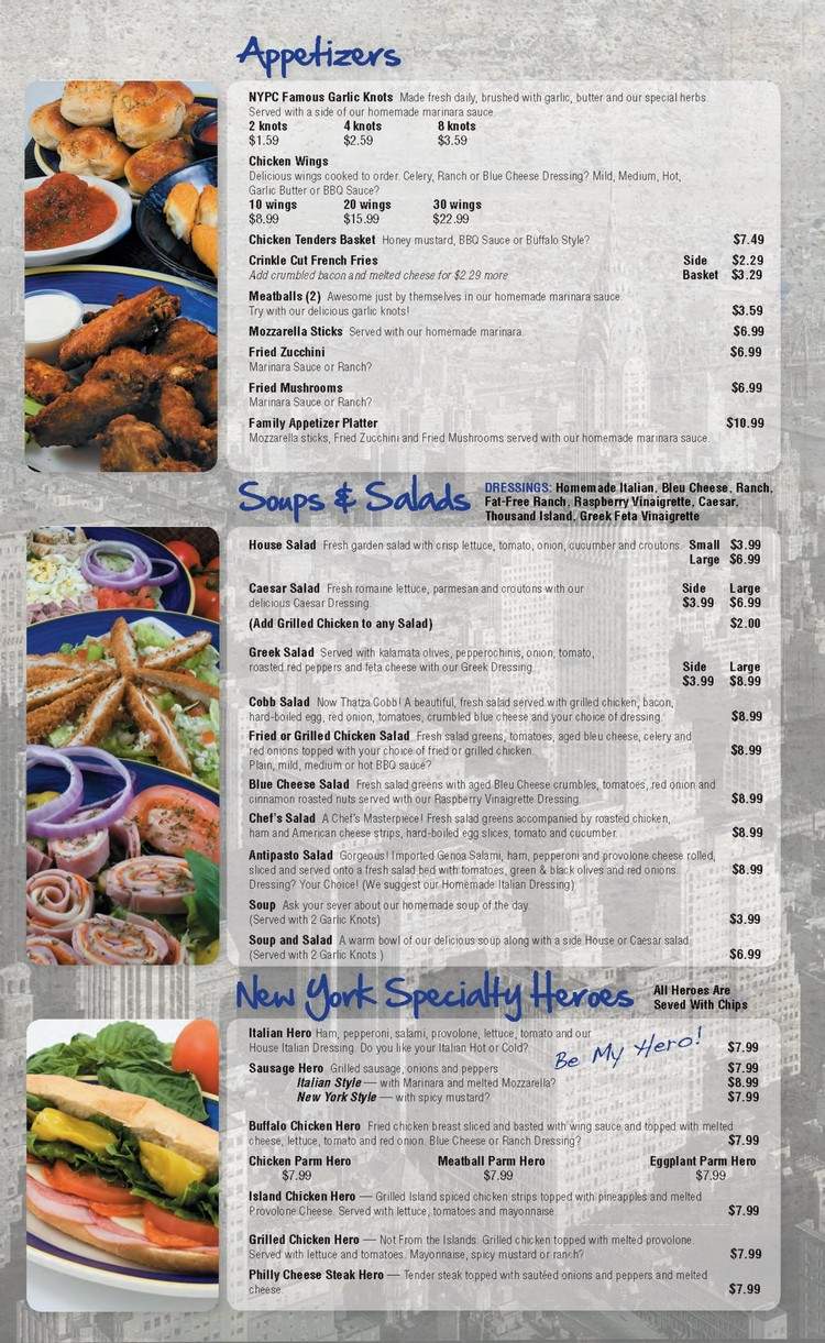 New York Pizza Company - St Augustine, FL menu_pic