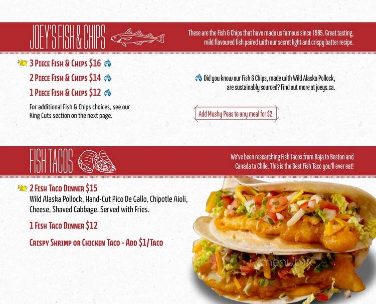 Joey's Seafood Restaurants - Red Deer, AB menu_pic