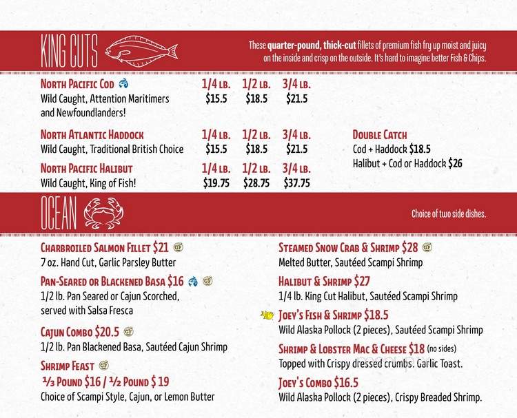 Joey's Seafood Restaurants - Red Deer, AB menu_pic
