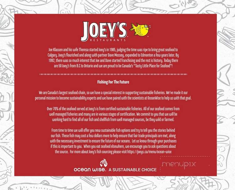 Joey's Seafood Restaurants - Red Deer, AB menu_pic