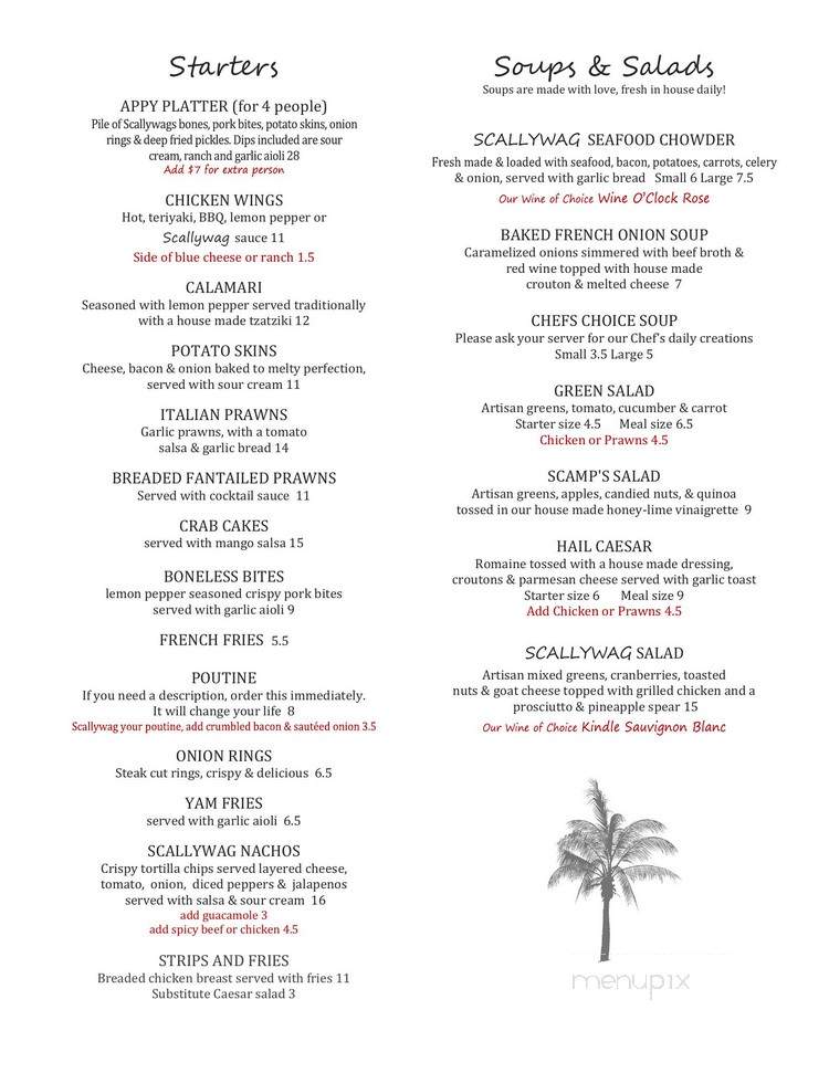 Splash Bar Grill - Victoria, BC menu_pic
