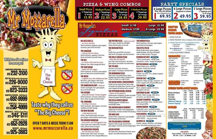 Mr Mozzarella - Ottawa, ON menu_pic
