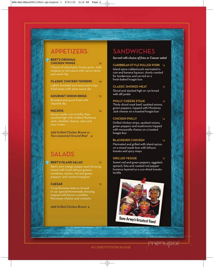 Bert's - Ottawa, ON menu_pic