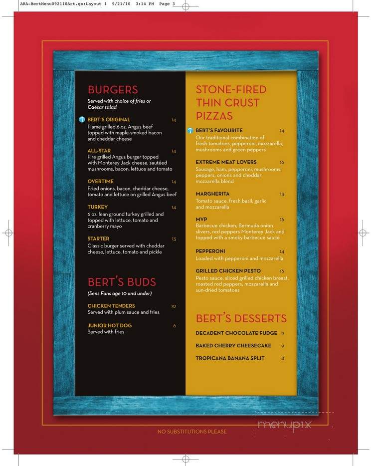 Bert's - Ottawa, ON menu_pic