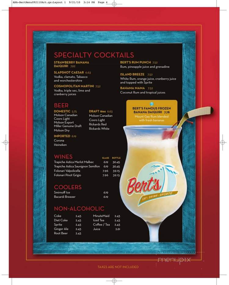 Bert's - Ottawa, ON menu_pic