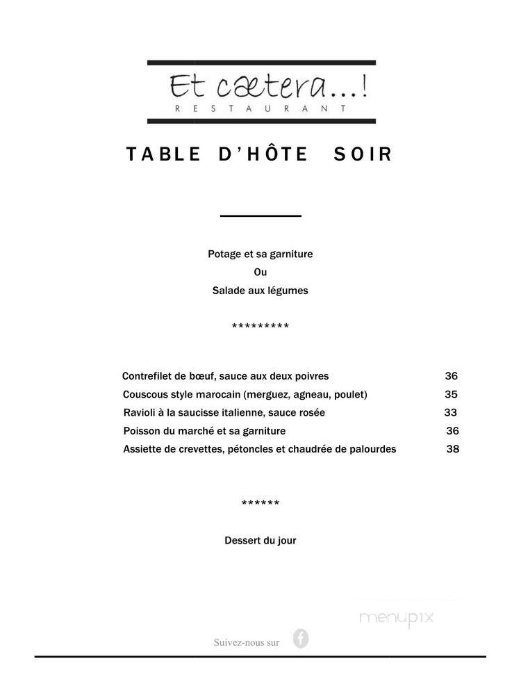Et Ceatera - Beloeil, QC menu_pic