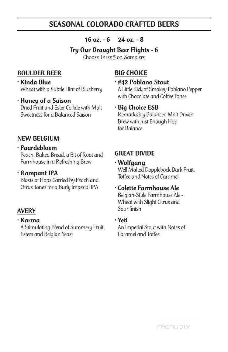 Meritage - Broomfield, CO menu_pic