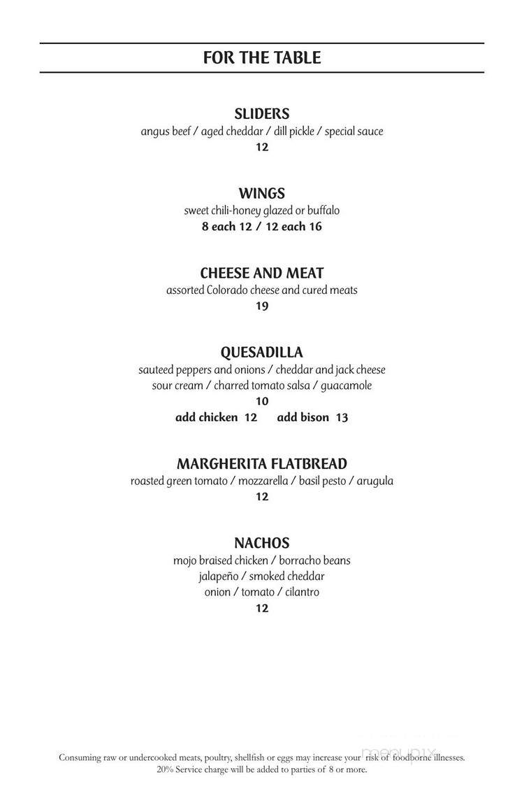 Meritage - Broomfield, CO menu_pic