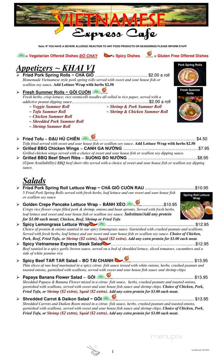 Vietnamese Express Cafe - North Palm Beach, FL menu_pic