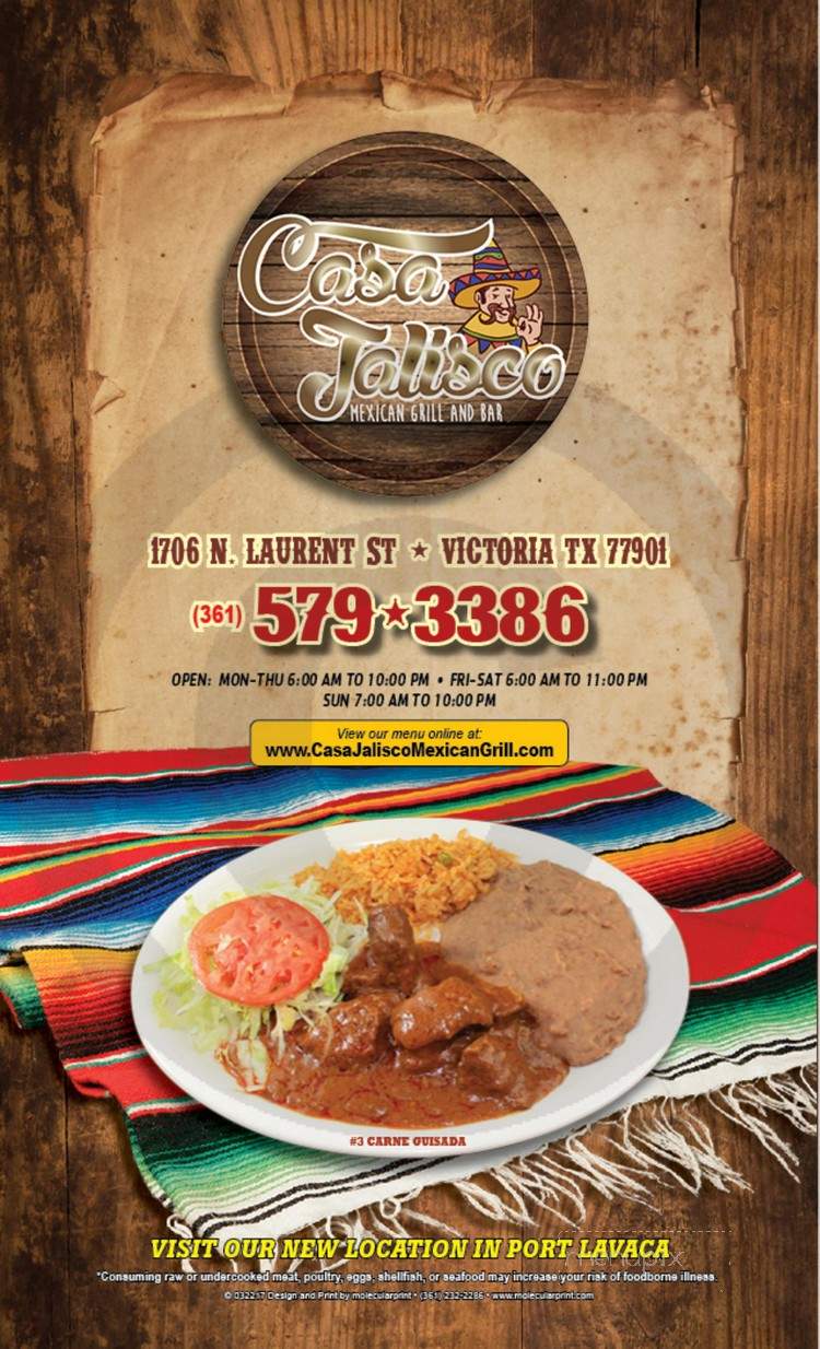 Casa Grande - Victoria, TX menu_pic
