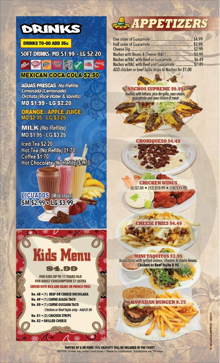 Casa Grande - Victoria, TX menu_pic