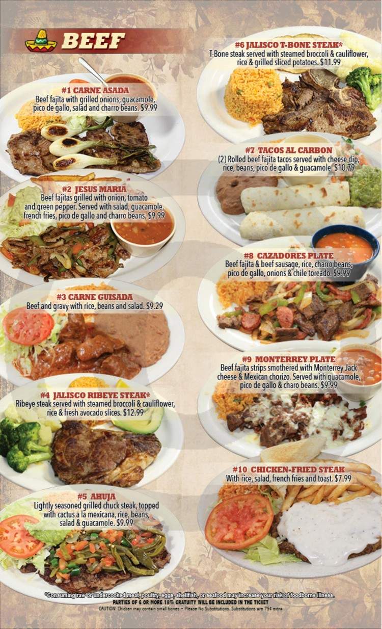 Casa Grande - Victoria, TX menu_pic