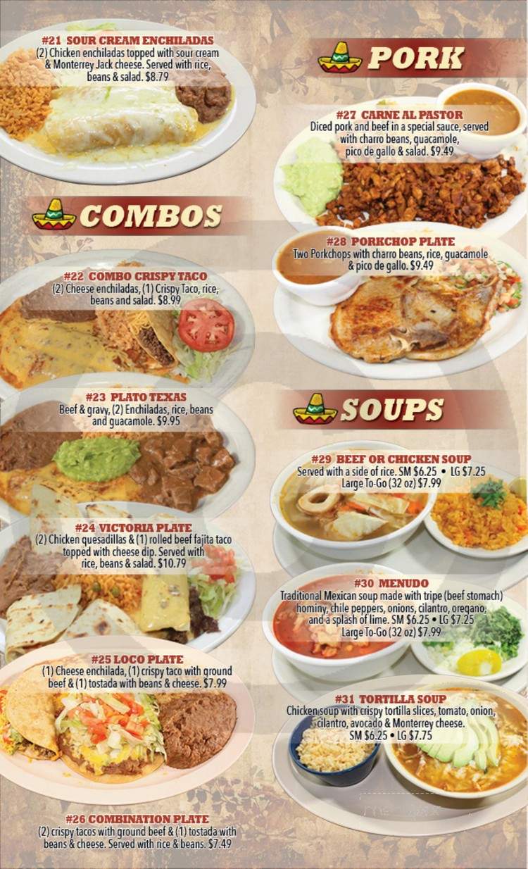 Casa Grande - Victoria, TX menu_pic