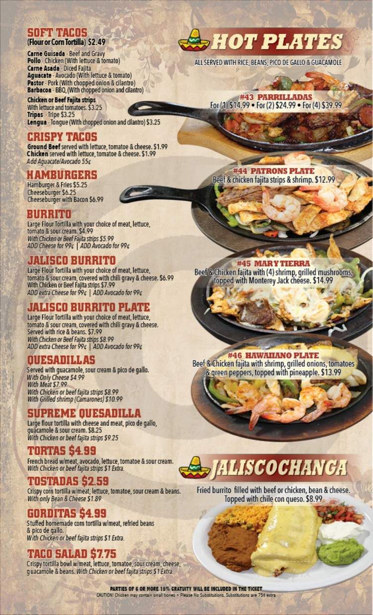 Casa Grande - Victoria, TX menu_pic