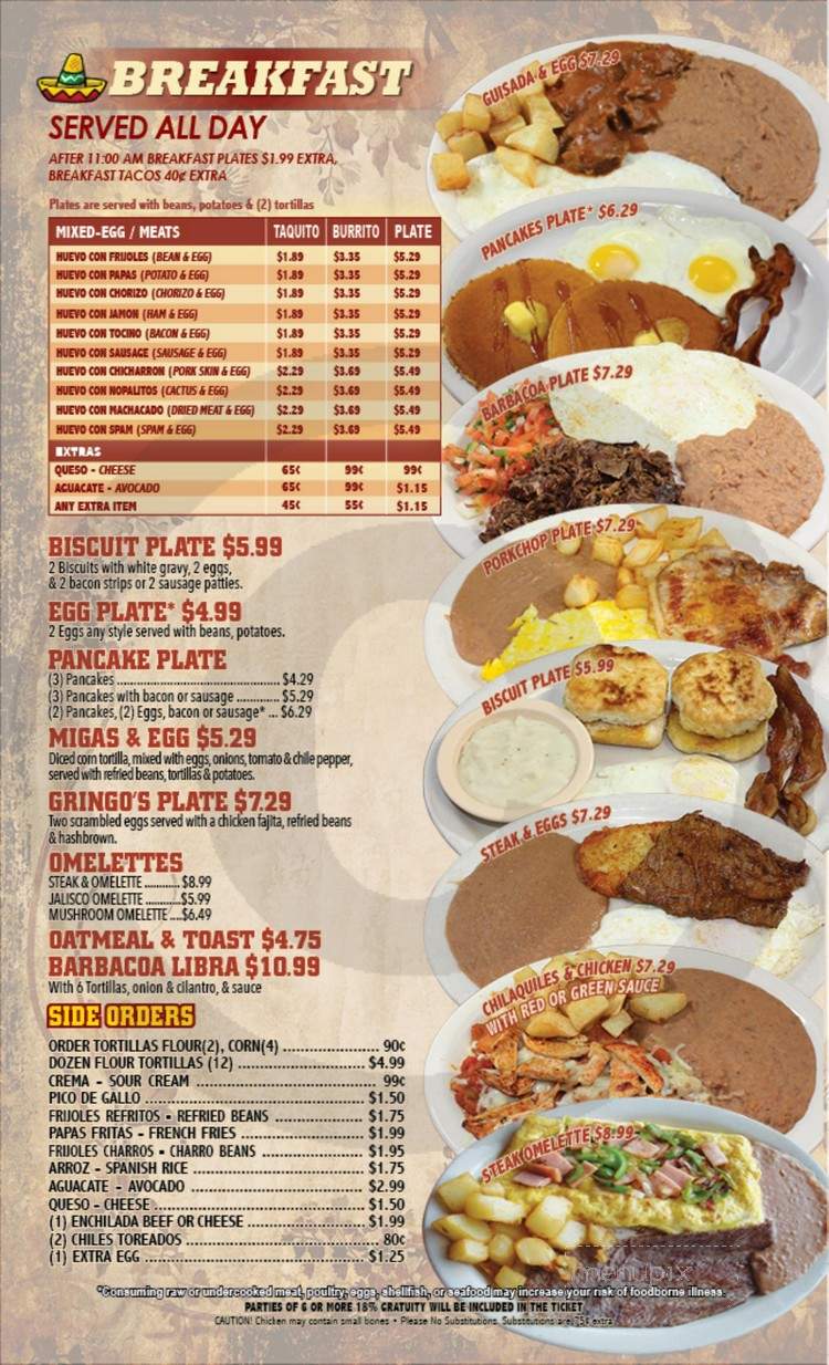 Casa Grande - Victoria, TX menu_pic