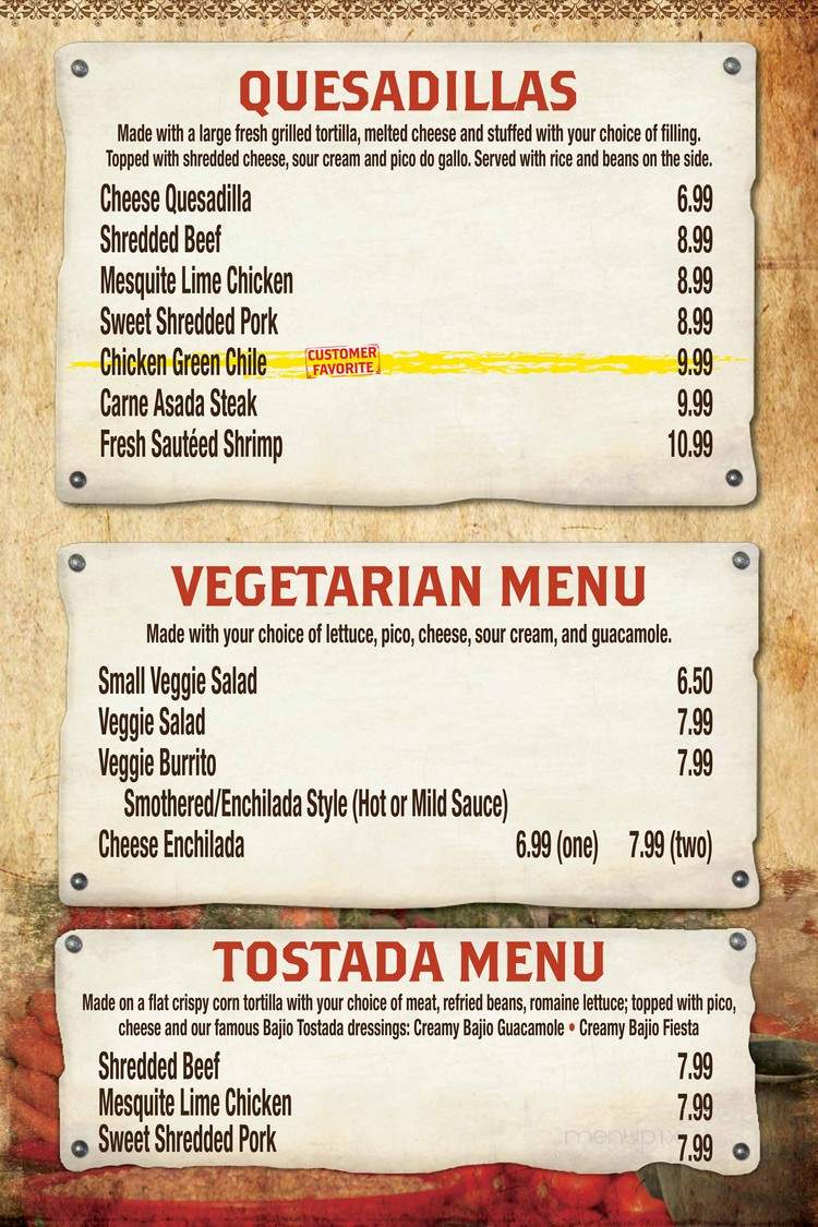 Bajio - Provo, UT menu_pic
