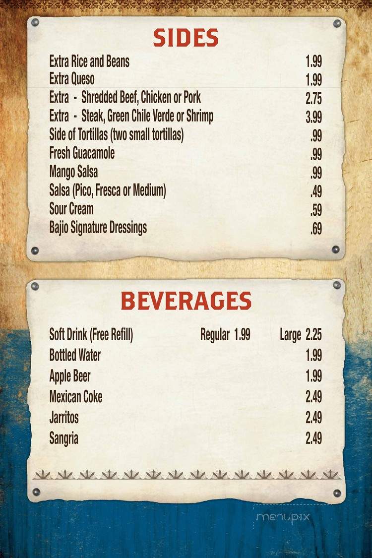 Bajio - Provo, UT menu_pic