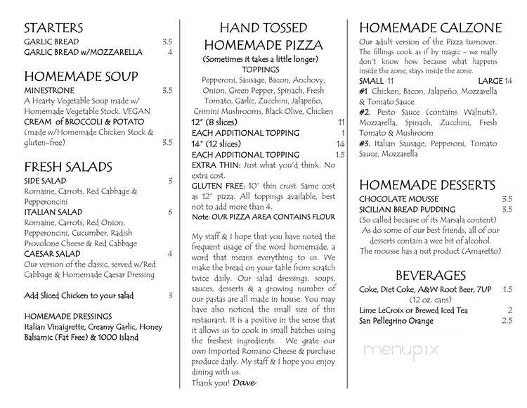 David's Italian Kitchen - Evanston, IL menu_pic