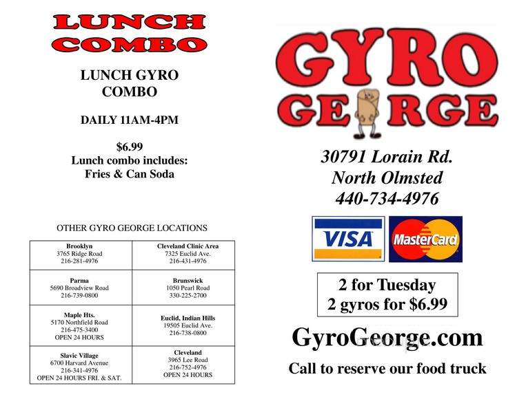 Famous Gyro George - North Olmsted, OH menu_pic