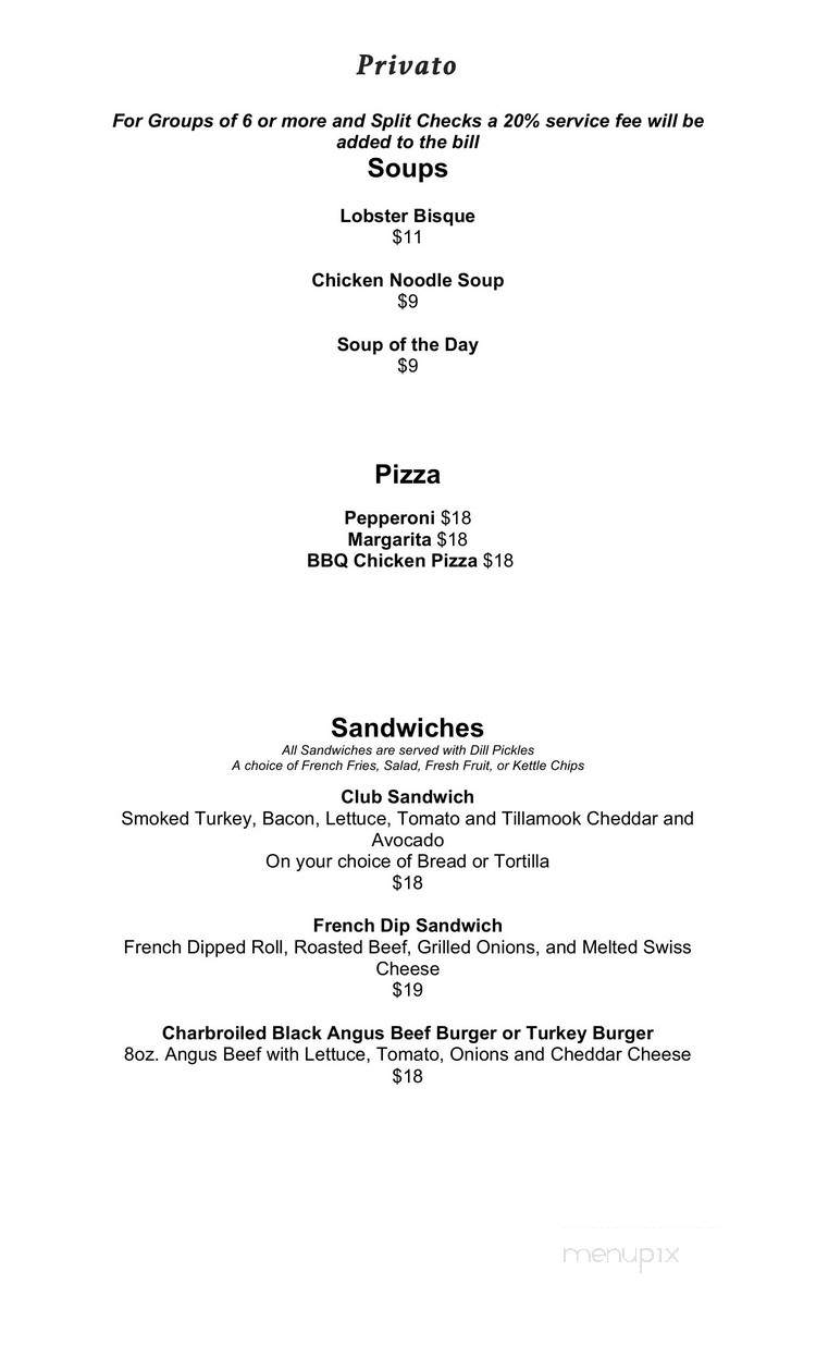 Hotel Amarano Burbank - Burbank, CA menu_pic