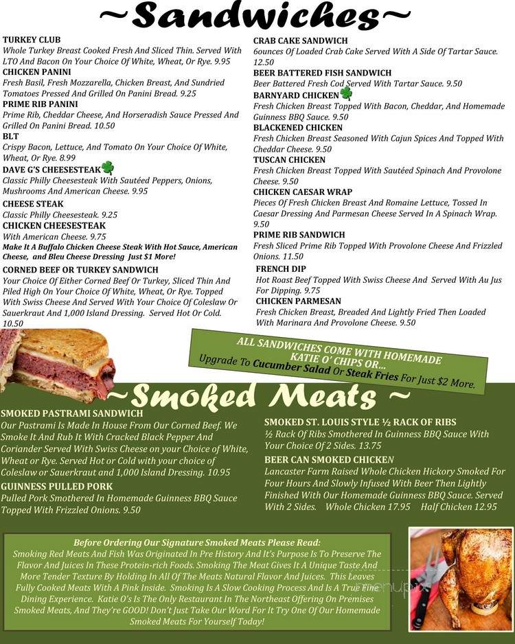 Katie O'Donnell's Irish Pub - Philadelphia, PA menu_pic