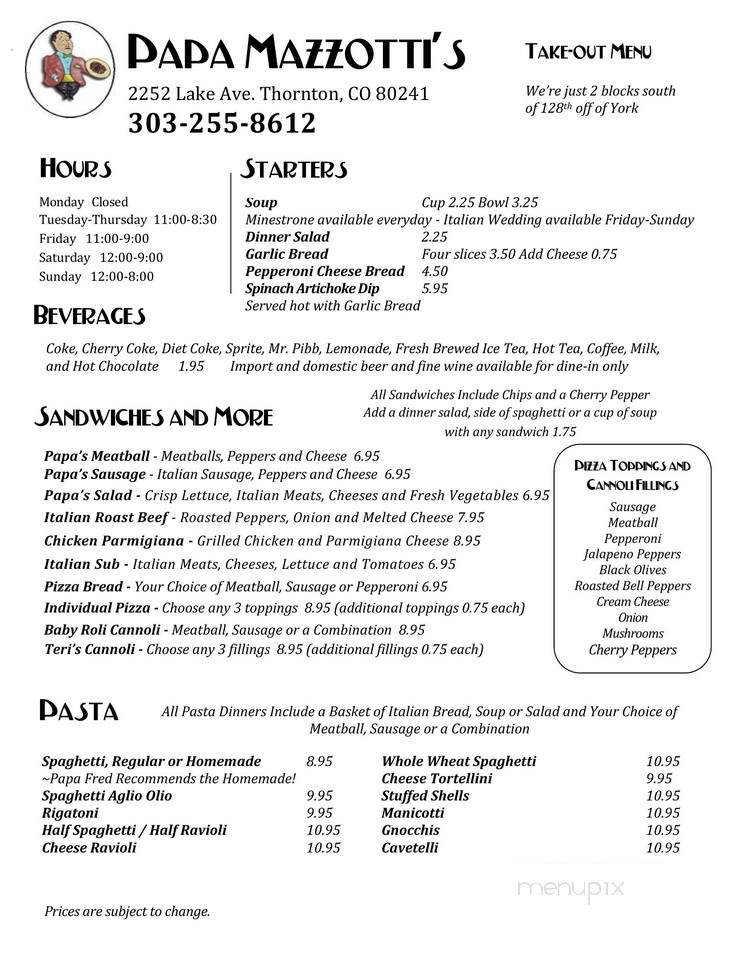 Papa Mazzottis Catering - Thornton, CO menu_pic